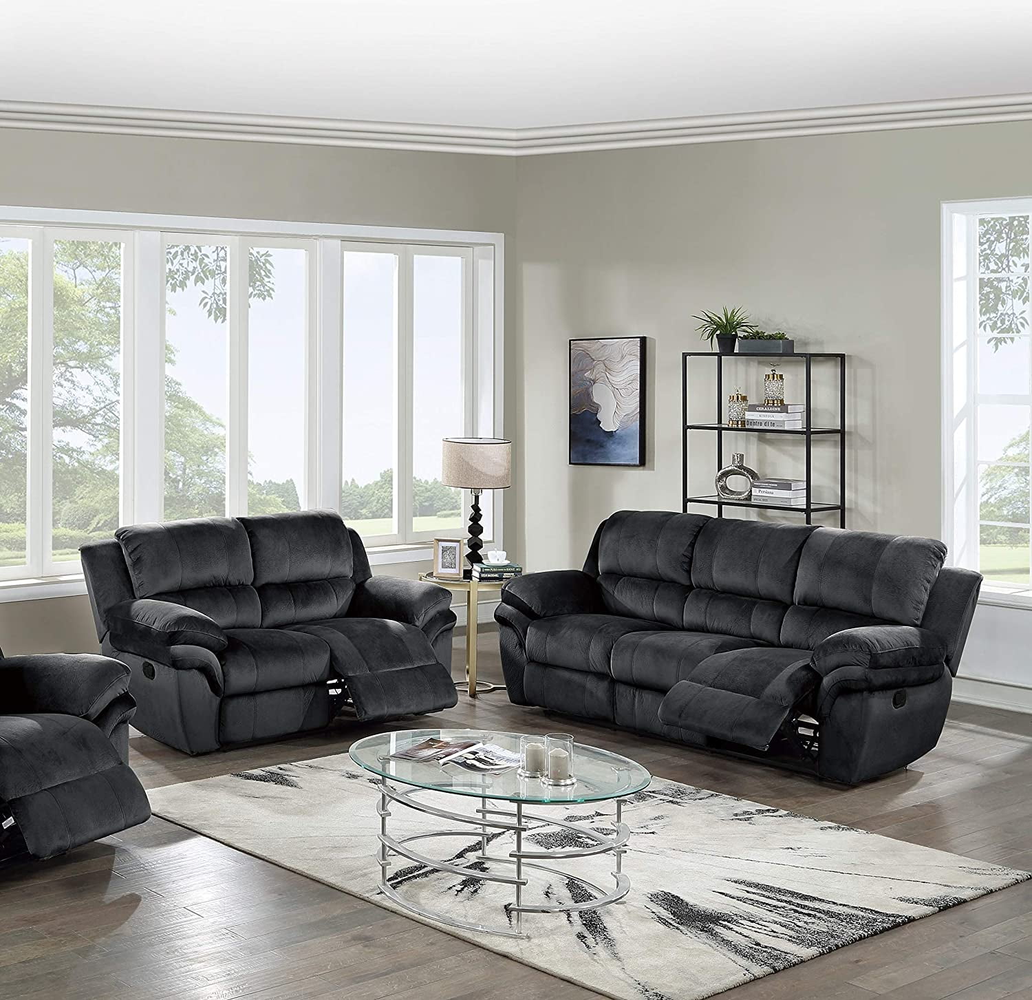 black recliner sofa