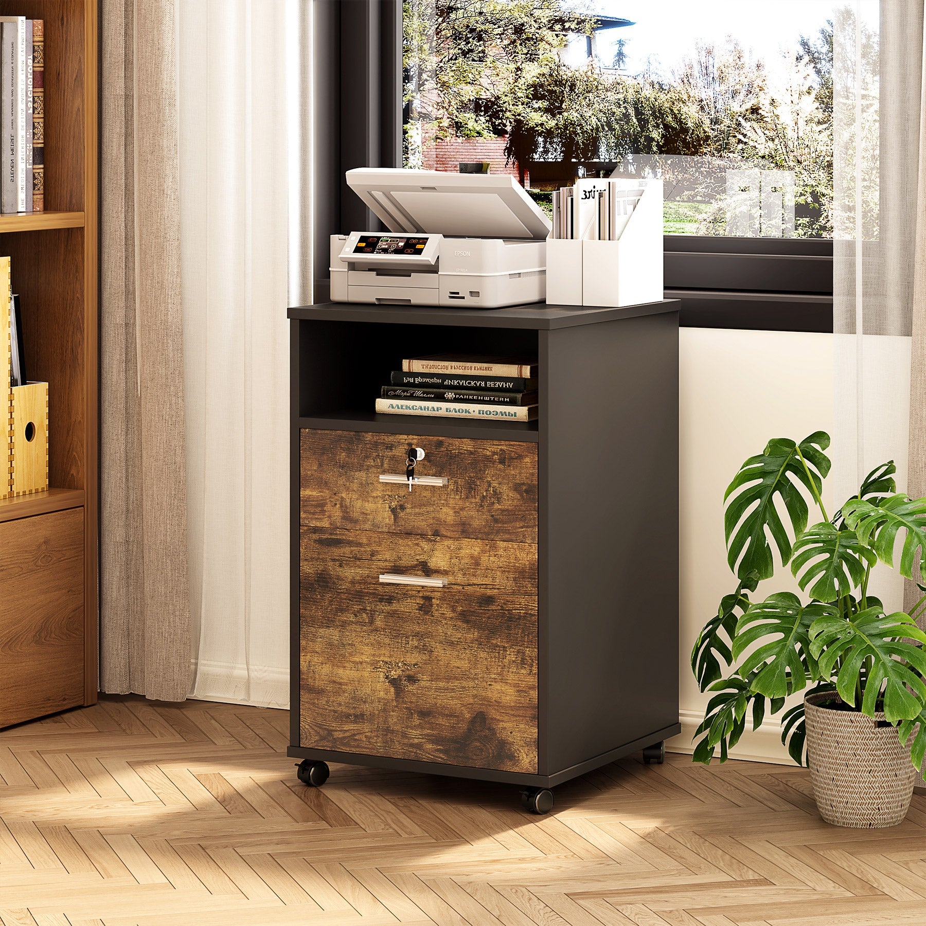 two drawer wood filing cabinets