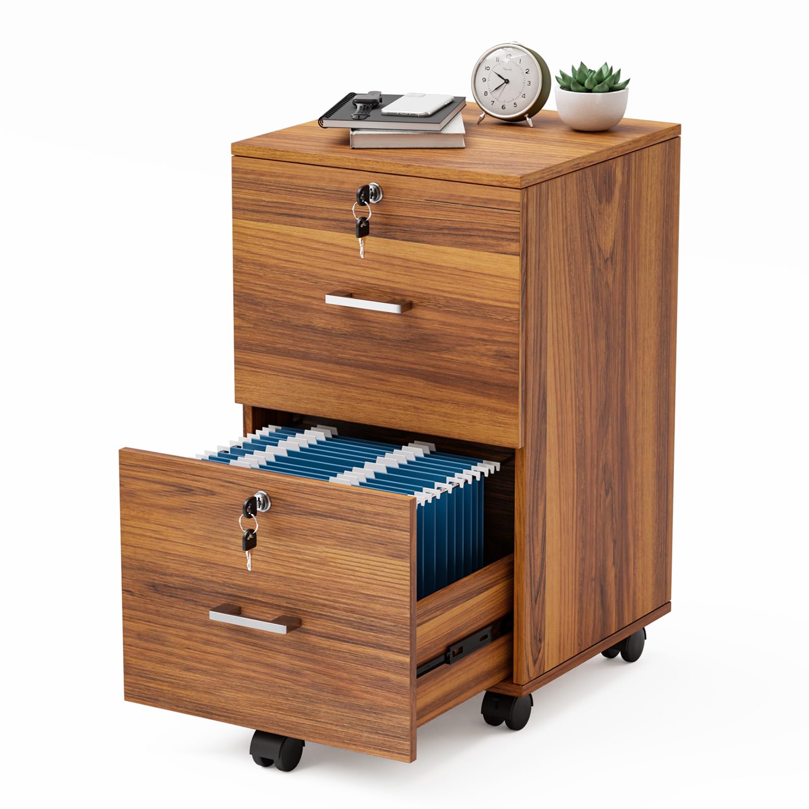 two drawer wood filing cabinets