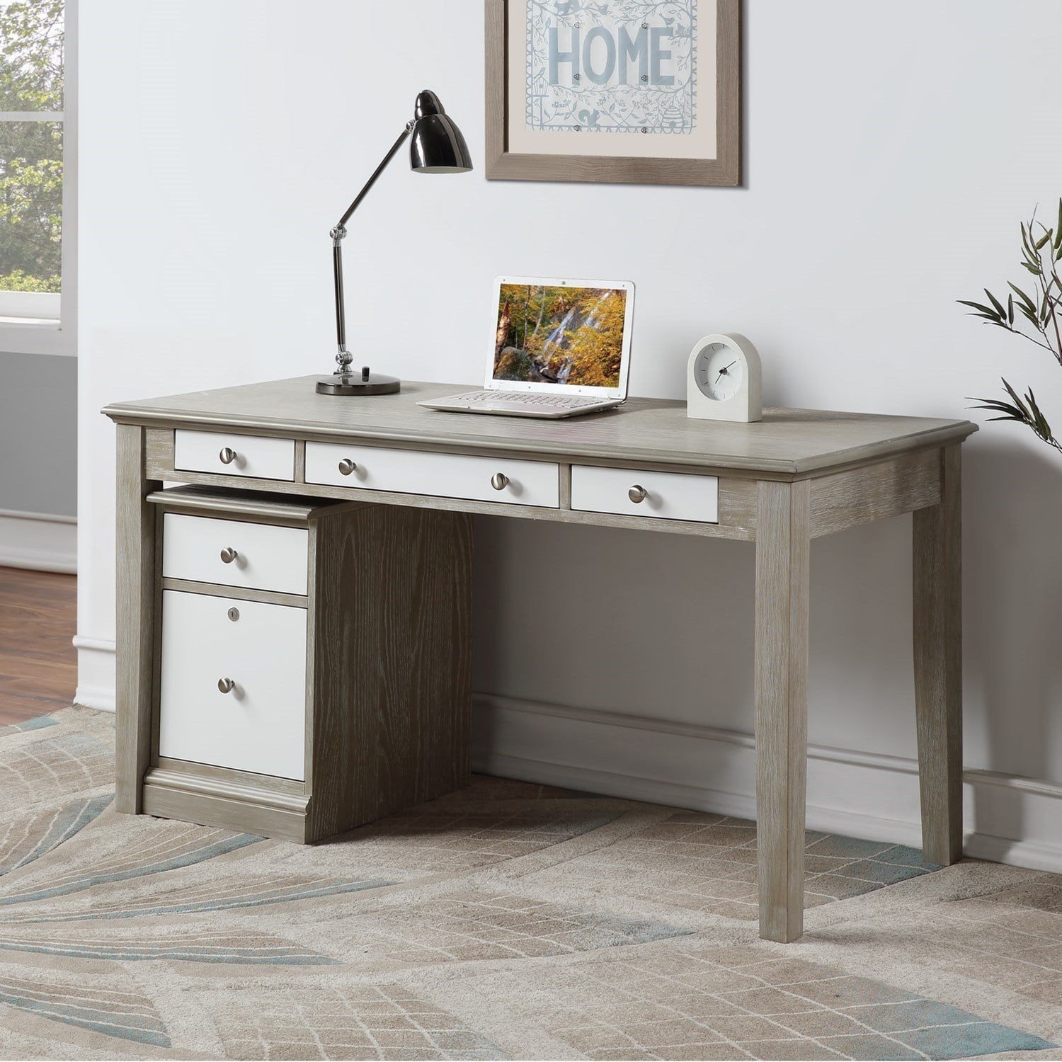 corner desk with filing cabinets