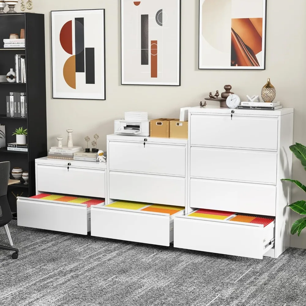 white filing cabinets