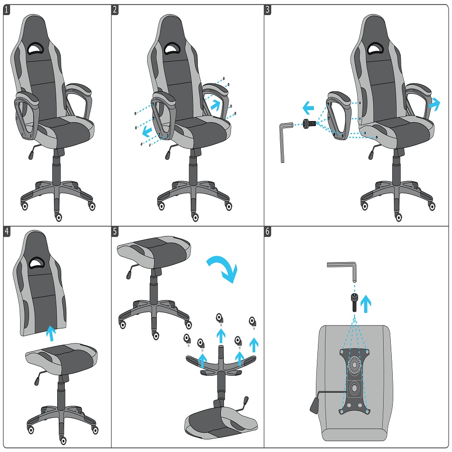 how to disassemble office chair