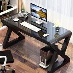 black office desk