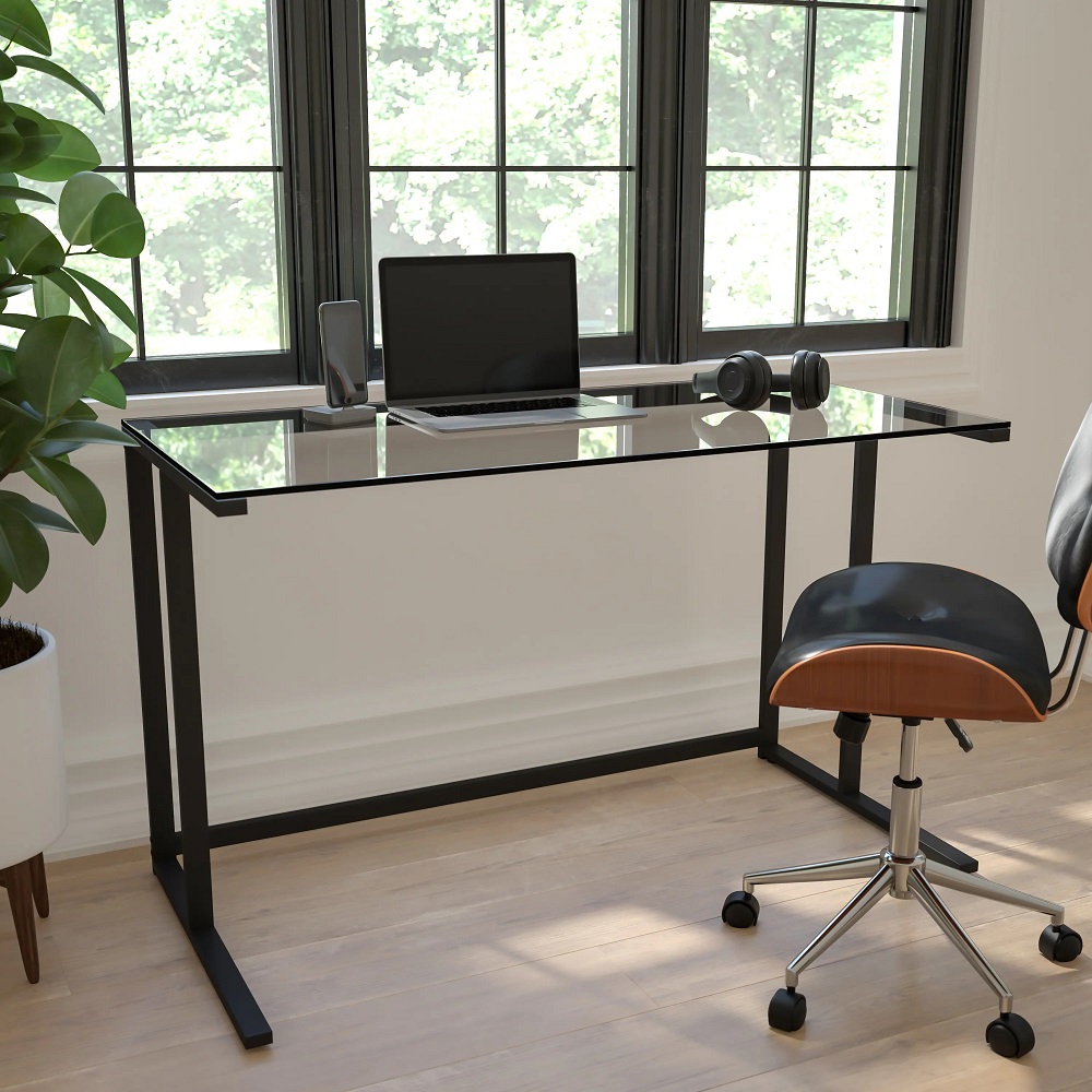 glass office desk