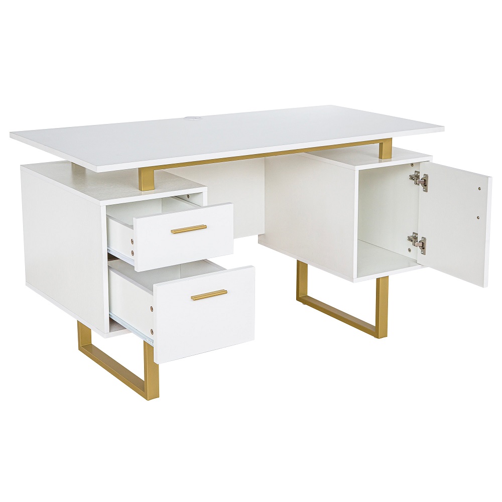 white office desk