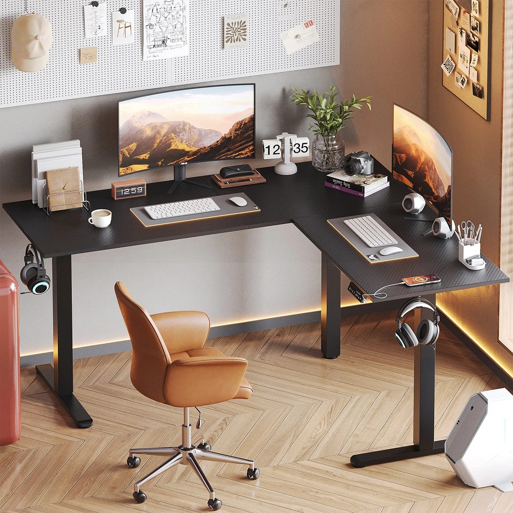 black office desk