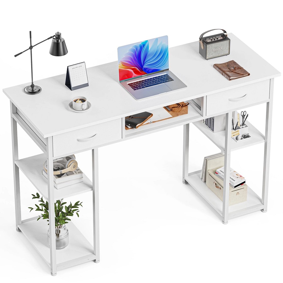 small office desk with drawers
