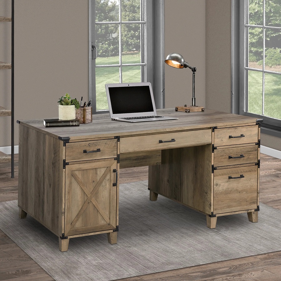 small office desk with drawers
